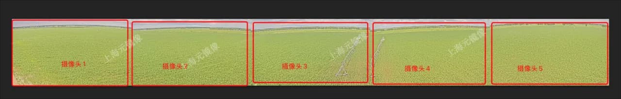 Before Stitching · Five Independent Video Feeds